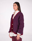 CARDIGAN NAELLE BORDEAUX BLU