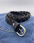 CINTURA IN PELLE LANA NERO