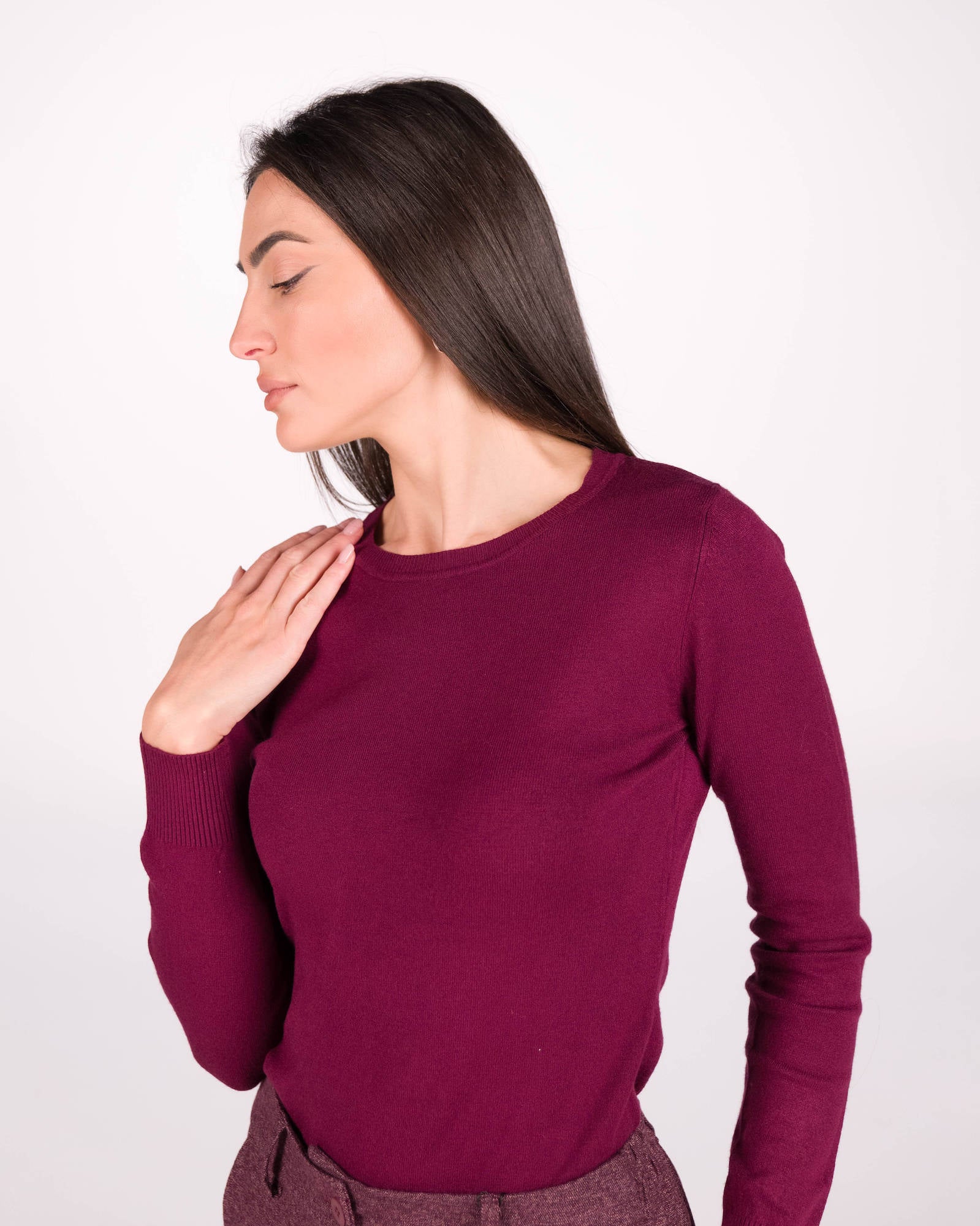 GIROCOLLO MARA IN MAGLIA FINE CHERRY