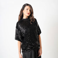 BLUSA PAILLETTES BETTY NERO