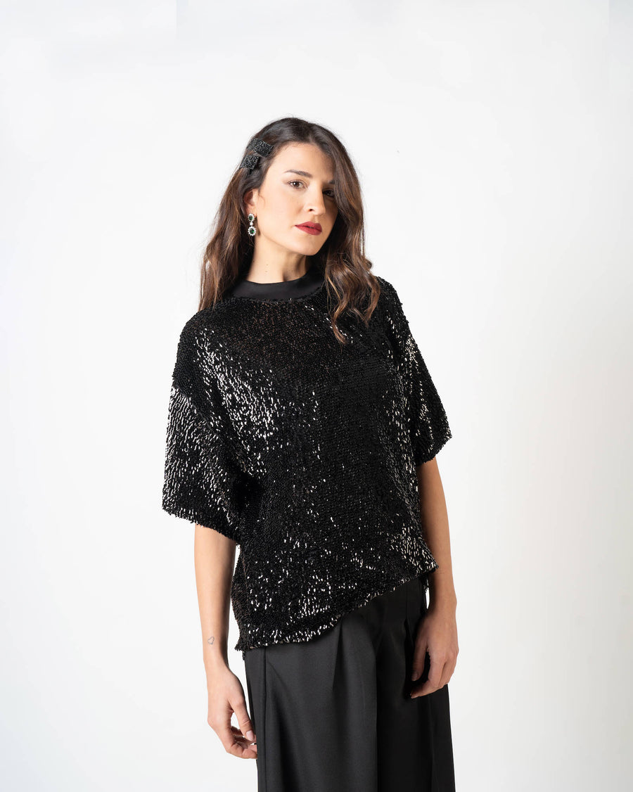 BLUSA PAILLETTES BETTY NERO