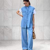 PANTALONE KAPRICE IN CHAMBRAY CHIARO