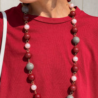 COLLANA ARENDAL ROSSO GRIGIO PERLA