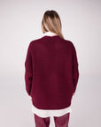 CARDIGAN ORSINA BORDEAUX ROSA