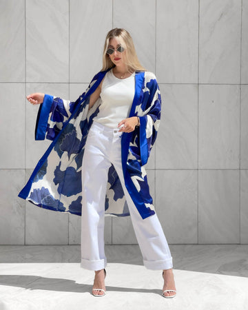 KIMONO NARA LEAF BLU