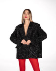 GIACCA PAILLETTES SHIMMER NERO