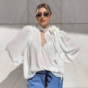 BLUSA IN GEORGETTE EUDORA PANNA