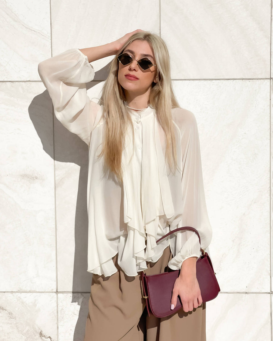 CAMICIA FELICIA GALE VOILE BURRO