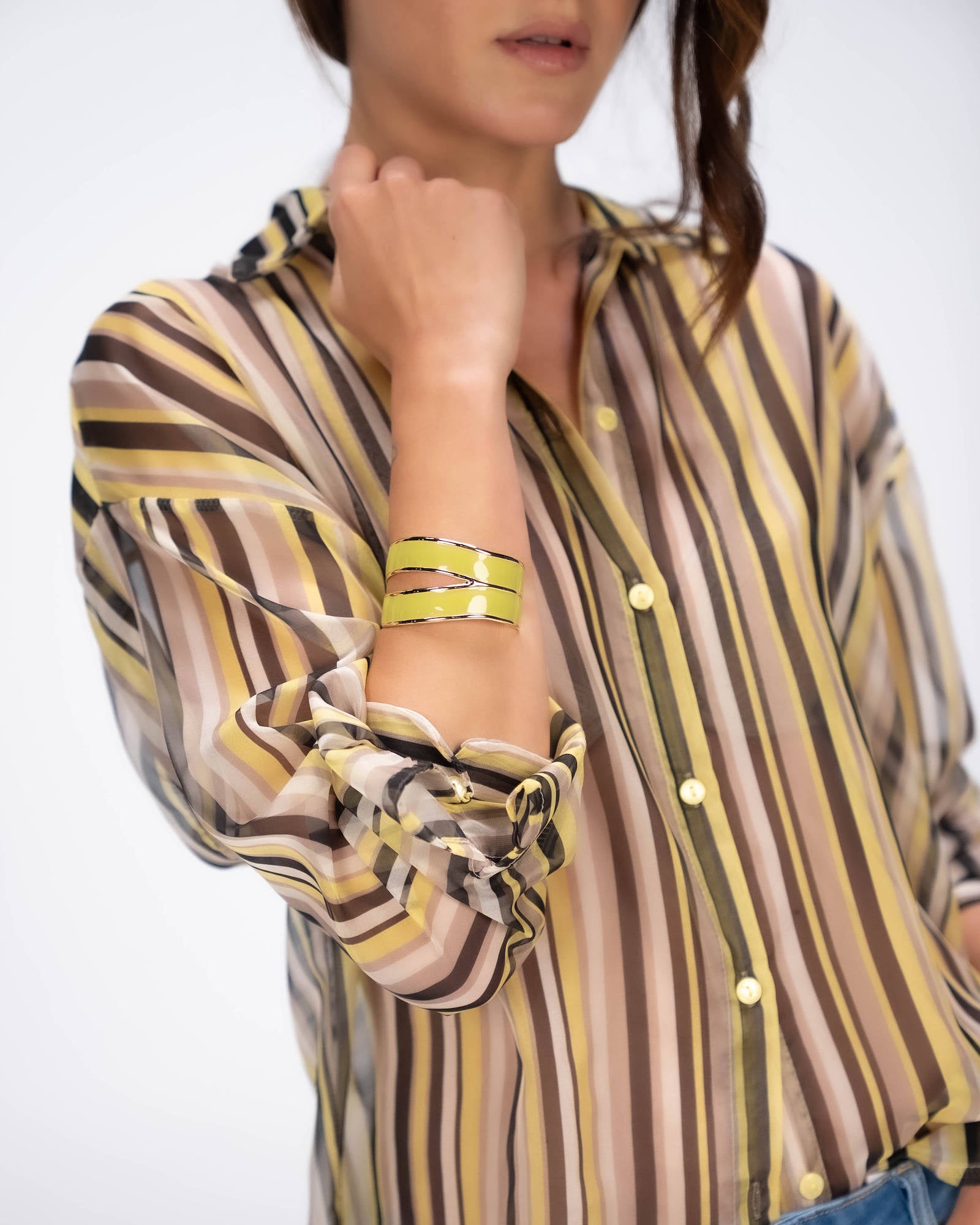 CAMICIA GLEN LIME NERO