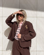 BLAZER CROPPED MEDLEY CHOCO