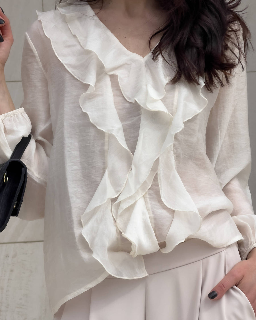 BLUSA ROUCHES OPHELIA BURRO