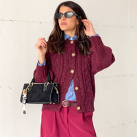 CARDIGAN TRECCIA OTIS BORDEAUX