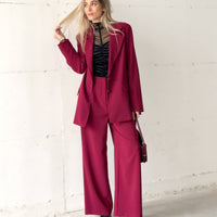 OVERSIZED DAMIAN BLAZER CHERRY