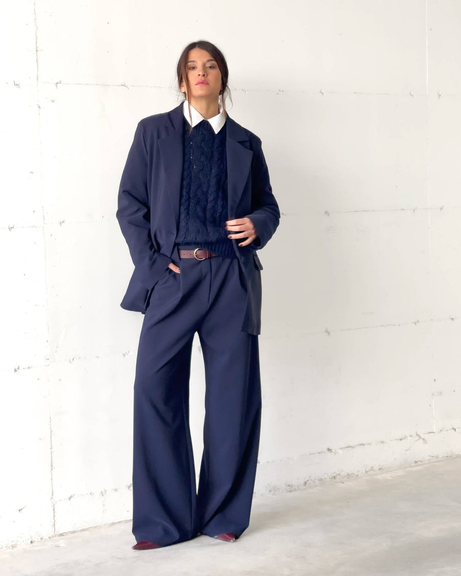 OVERSIZED DAMIAN TROUSERS BLUE