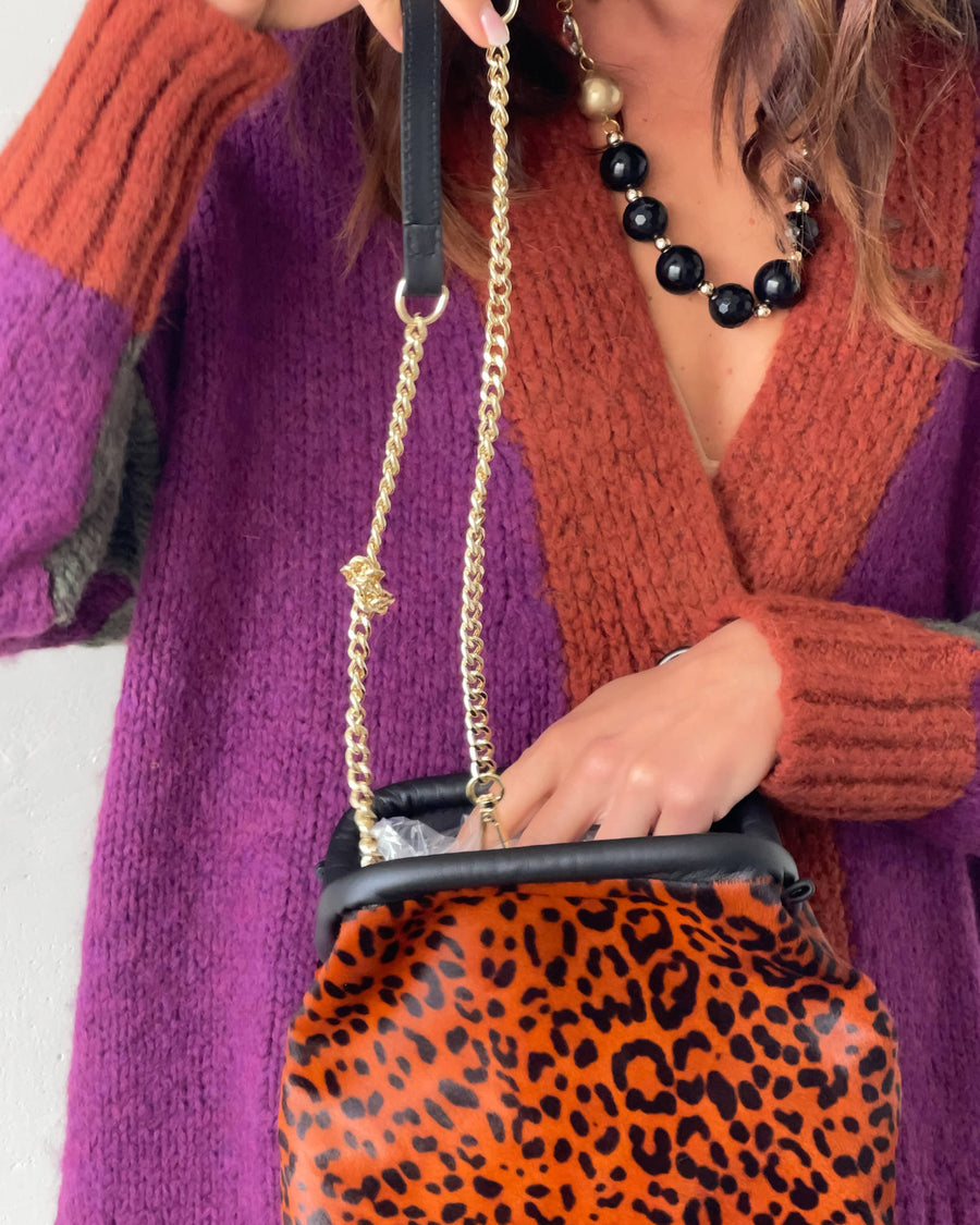 POCHETTE LEOPHARD CAVALLINO ORANGE