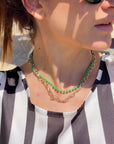 GIROCOLLO TRE FILI VERDE E ORO
