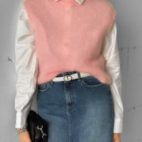 GILET IN MAGLIA SOFT PINK