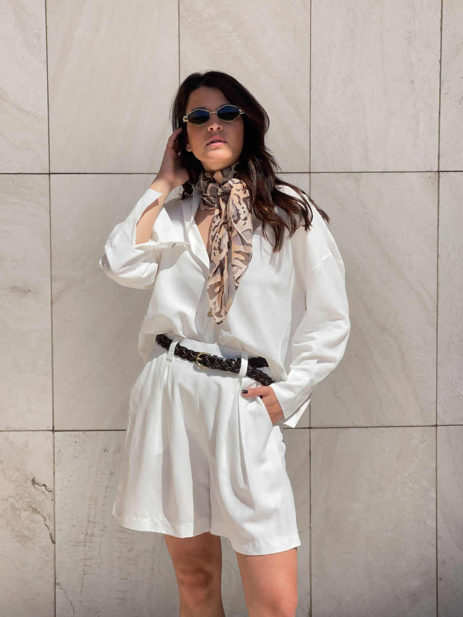CAMICIA IN LINO VISCOSA MISTRAL BIANCO