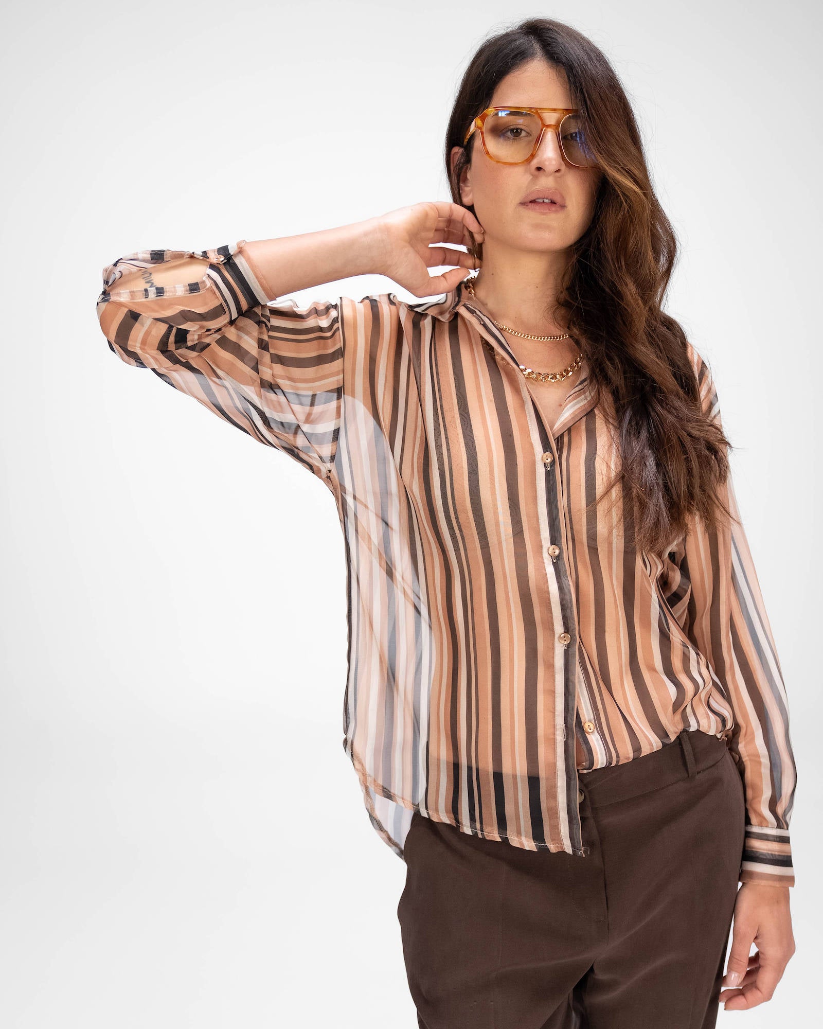 CAMICIA GLEN MARRONE