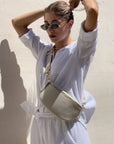 MARSUPIO GEA IN PELLE CON TRACOLLA OMAGGIO BEIGE