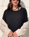 COLLANA PERLE SHARON NERO ORO