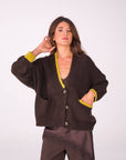 CARDIGAN ORSINA CHOCO VERDE ACIDO