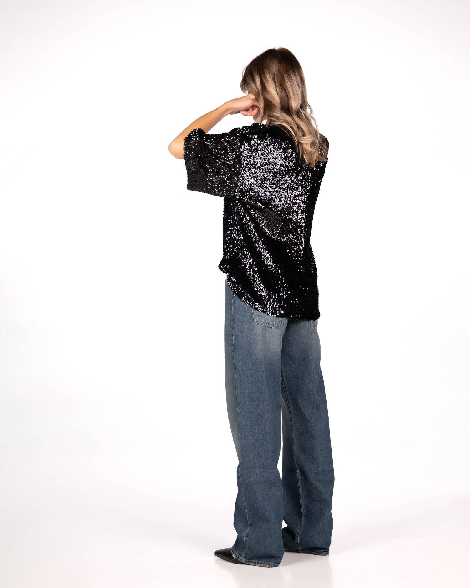 BLUSA PAILLETTES BETTY NERO