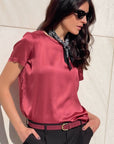 T-SHIRT SATIN NORA ROJO