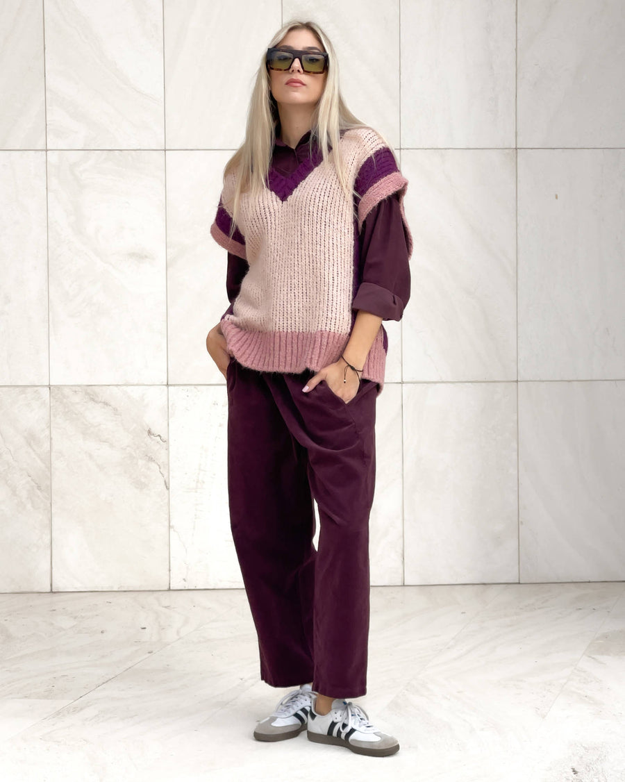 PANTALONE MARYMO DARK PLUM