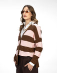 CARDIGAN RUBINA MARRONE ROSA