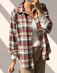 CAMICIA CHECK LORA CAMEL BORDEAUX