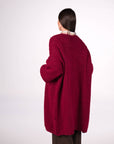 MAXI CARDIGAN COMFY BORDEAUX