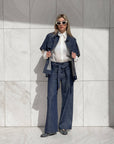 PANTALONE DENIM FRANKLIN BLU