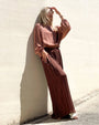 PANTALONE SATIN JADE' CHOCO