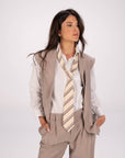 CRAVATTA KIARA RIGHE CREAM