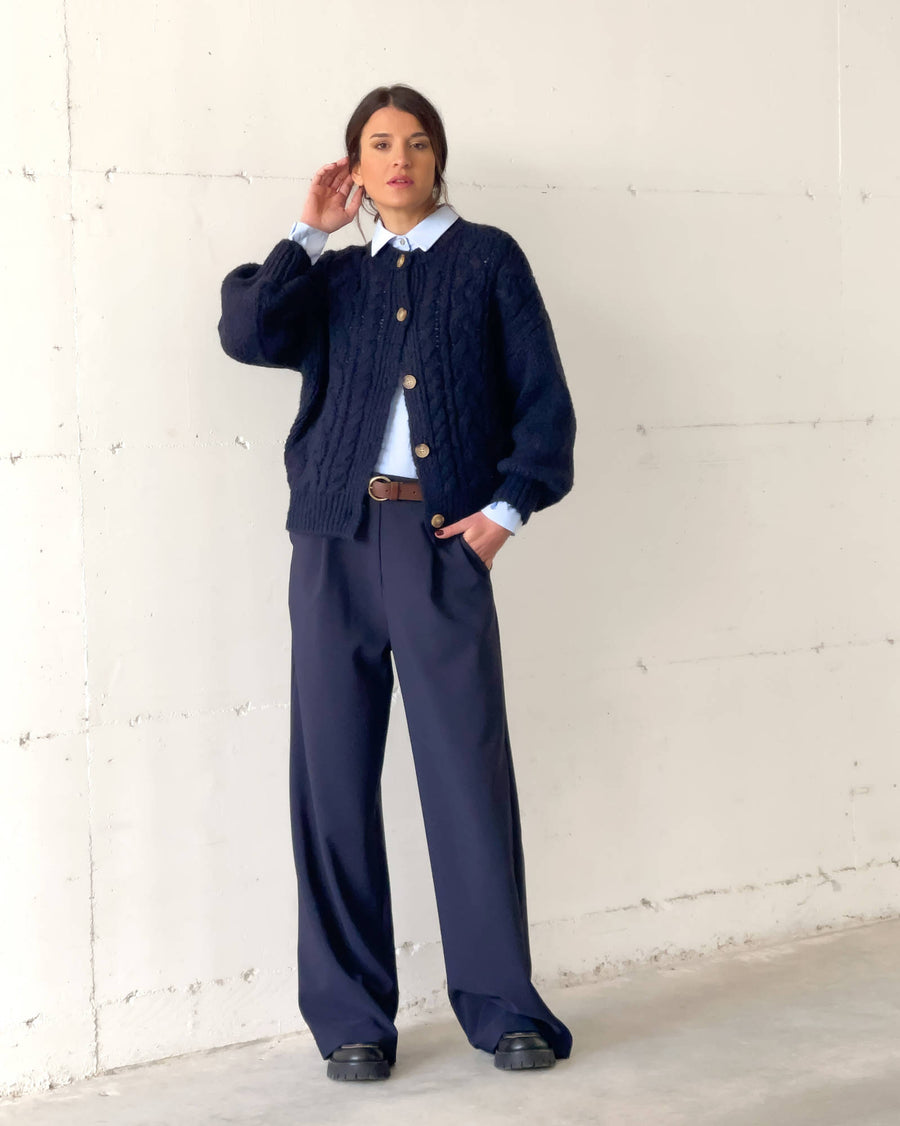 OVERSIZED DAMIAN TROUSERS BLUE