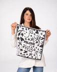 FOULARD PSLOVE BIANCO NERO
