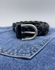 CINTURA IN PELLE LANA NERO