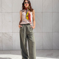 PANTALONE PSL ANDREA LINO VISCOSA VERDE ARMY