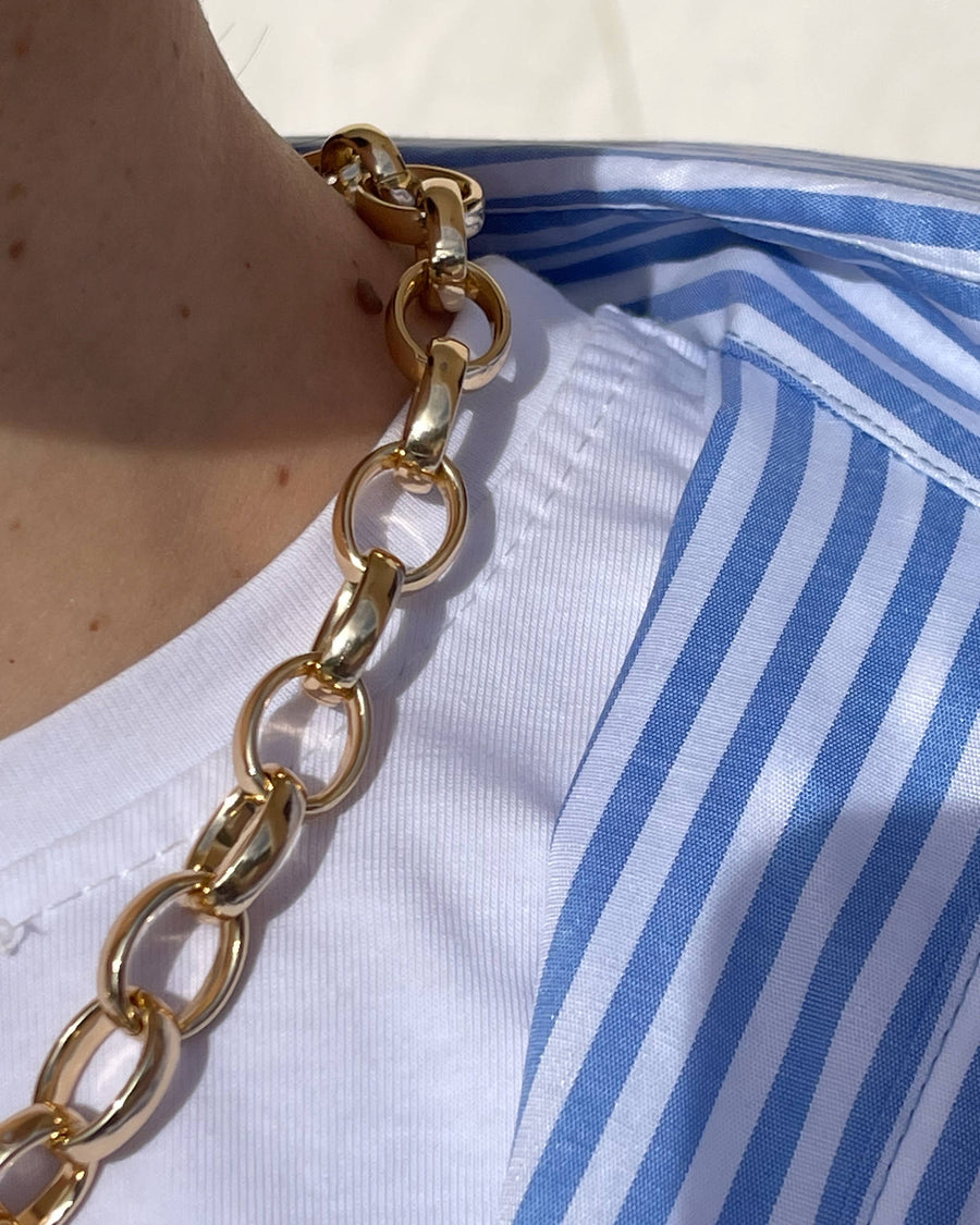 COLLANA CATENA GRANDE CON MOSCHETTONE ORO