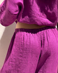 PANTALONE PIPER OVETTO IN LINO  ORCHIDEA