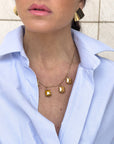 COLLANA SOTTILE CON PENDENTI AMBRA