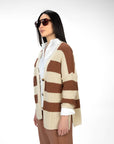 CARDIGAN RUBINA SABBIA TABACCO
