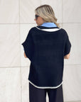 GILET IN MAGLIA SUNDAY NERO PANNA