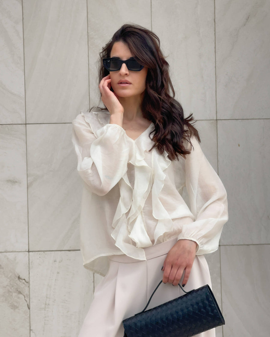 BLUSA ROUCHES OPHELIA BURRO