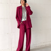 OVERSIZED DAMIAN TROUSERS CHERRY