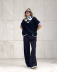 GILET IN MAGLIA SUNDAY NERO PANNA