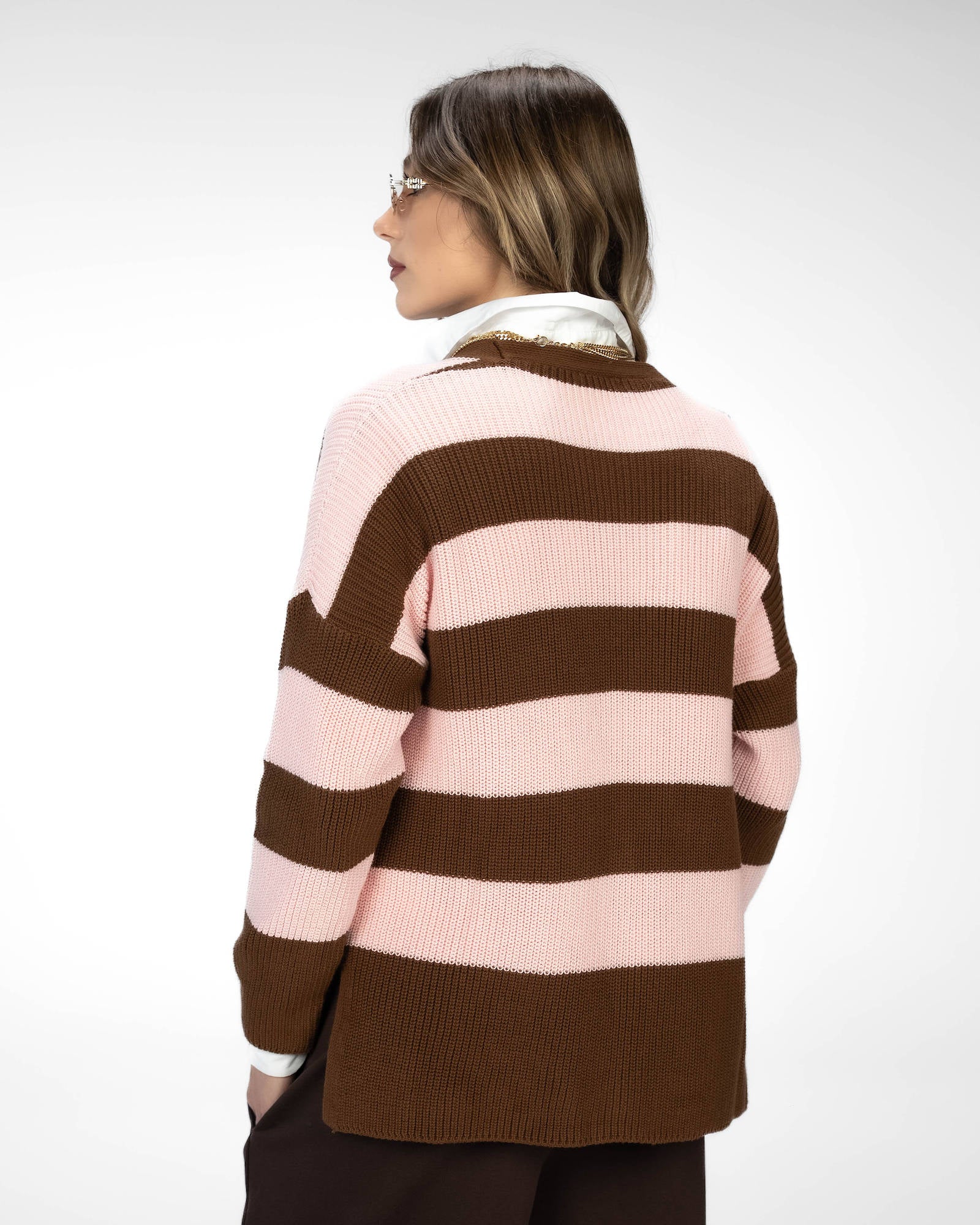 CARDIGAN RUBINA MARRONE ROSA