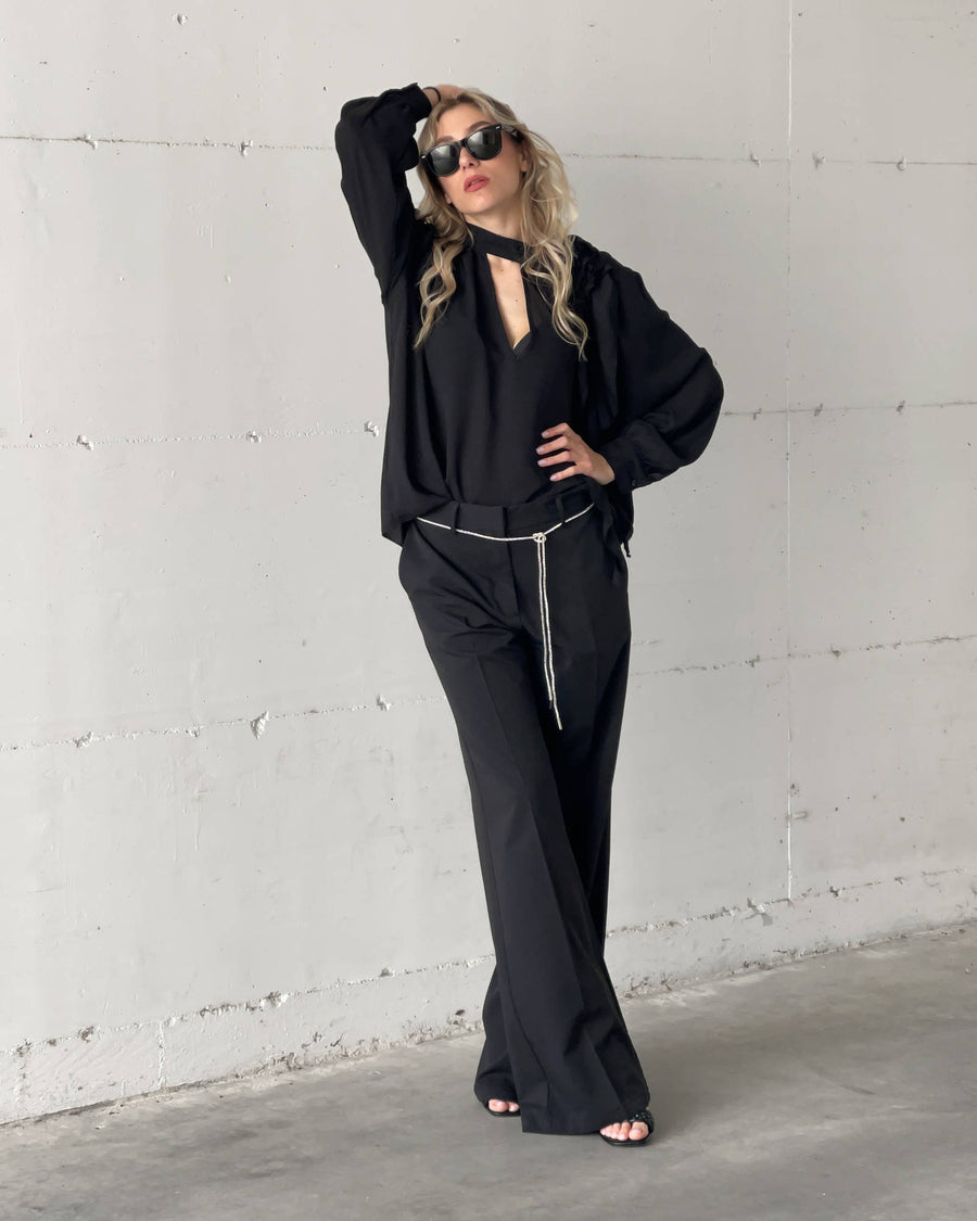 BLUSA IN GEORGETTE EUDORA NERO