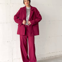 OVERSIZED DAMIAN BLAZER CHERRY